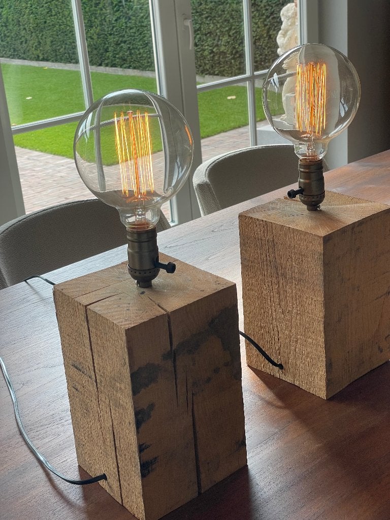 Set van 2 industriële tafellampen, Huis en Inrichting, Ophalen, 45 cm, Nieuw, Industrieel
