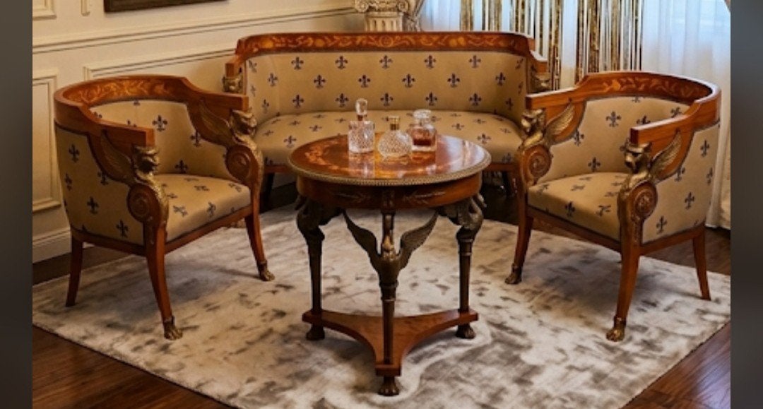 Woonkamer in oude Empire-stijl - reden voor verhuizing, Ophalen