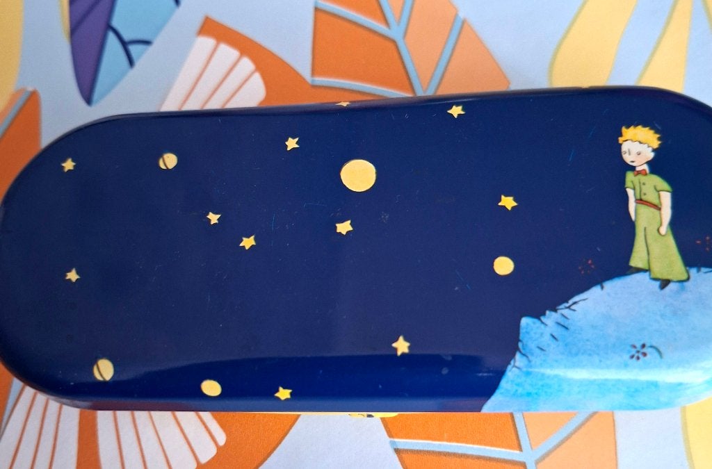 Lunettes de soleil rondes + Étui rigide Le Petit Prince, Enlèvement ou Envoi, Utilisé, Bleu, Lunettes