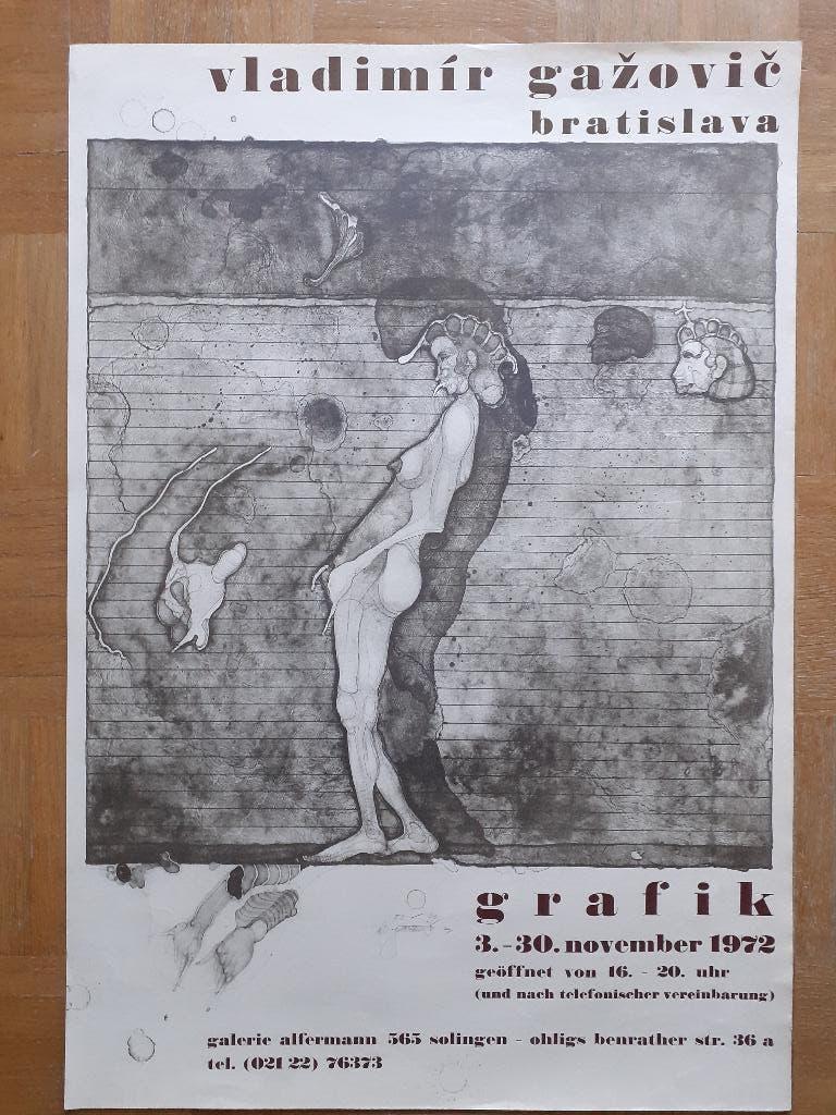 Affiche Vladimir Gazovic 1972 (gesigneerd), Verzamelen, Ophalen, Nieuw, Rechthoekig Staand
