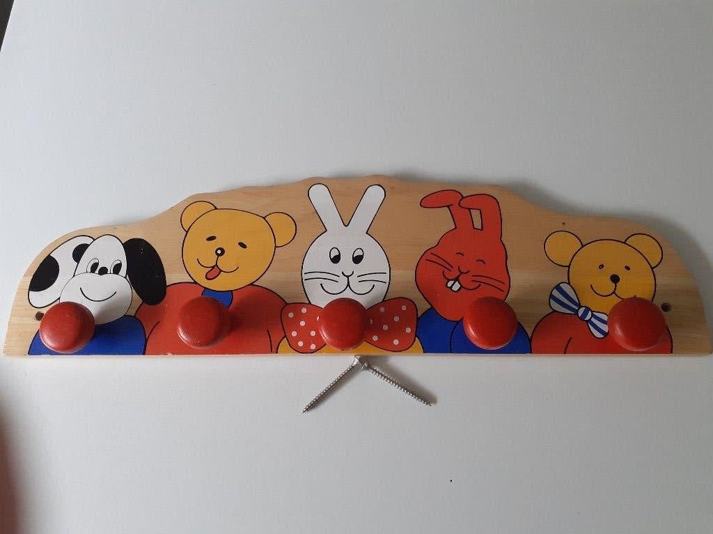 houten kinderkapstok, Enlèvement ou Envoi, Utilisé, Bois, Portemanteau enfant