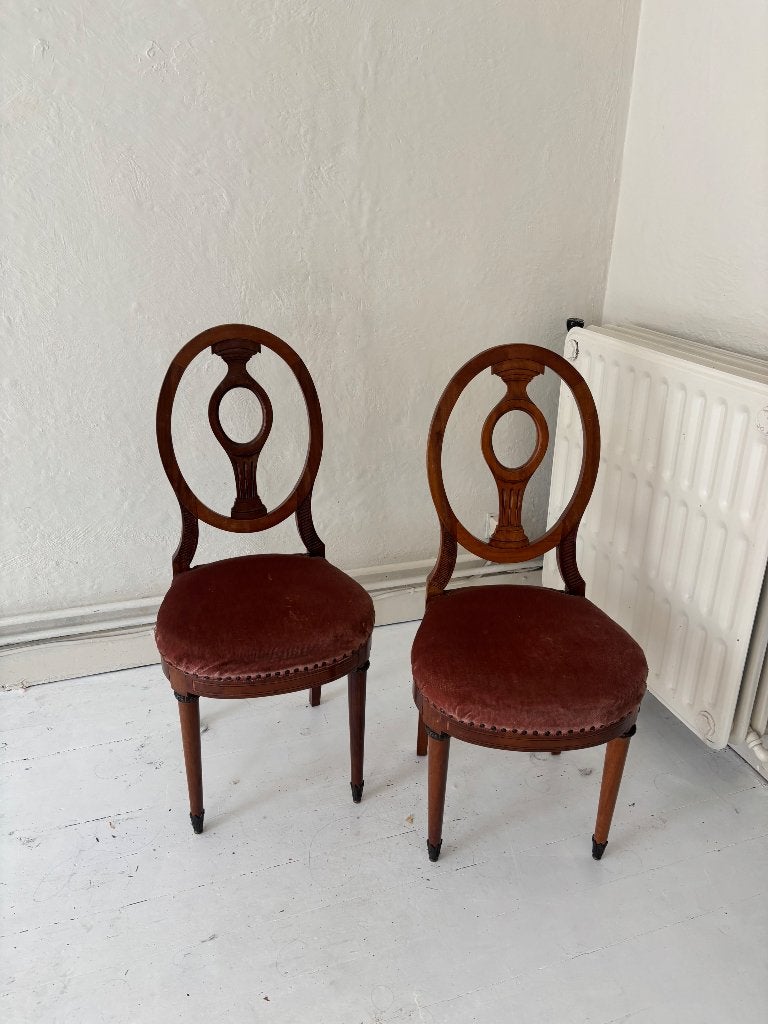 Set van 2 Biedermeier/Empire revival mahonie stoelen, Ophalen