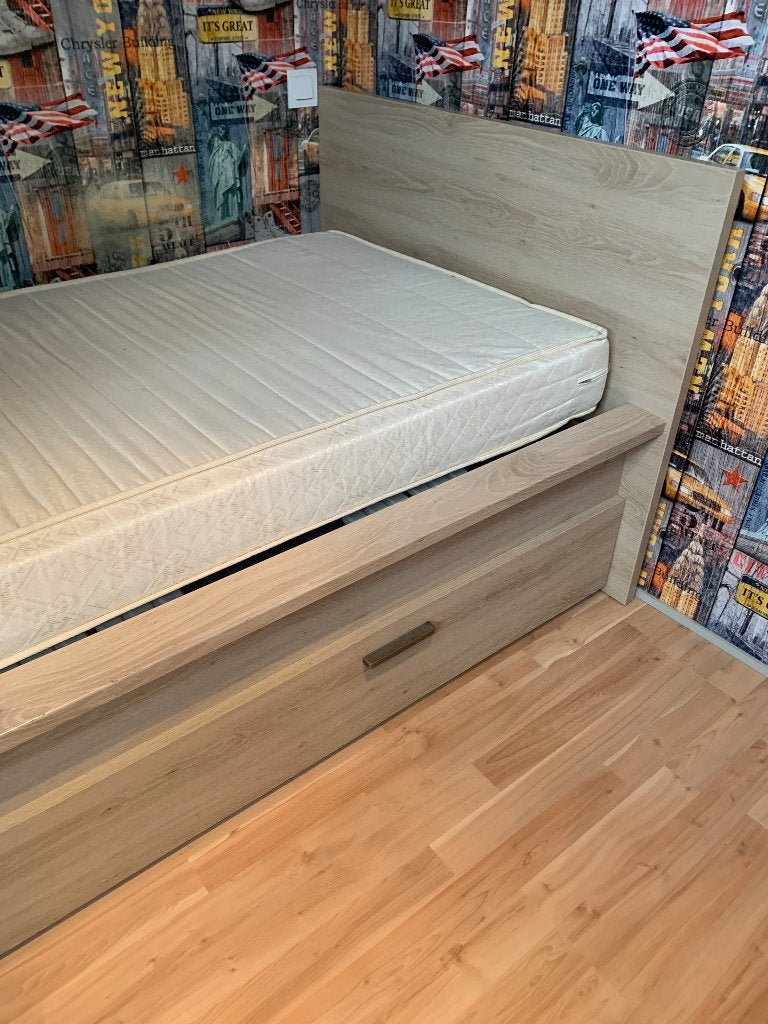 Lit 1 personne 90x200 avec sommier et tiroir, Maison & Meubles, Chambre à coucher | Lits, 90 cm, Beige, Une personne, Enlèvement