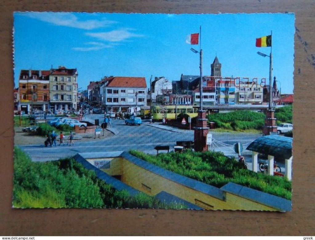 Postkaart Bredene, Strandtunnel (met kusttram) 1968, Ophalen of Verzenden, 1960 tot 1980, Gelopen, West-Vlaanderen