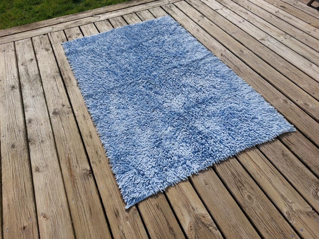 Tapis, bleu, 90x140cm, Maison & Meubles, Ameublement | Tapis & Moquettes, 100 à 150 cm, Enlèvement, Utilisé, 50 à 100 cm