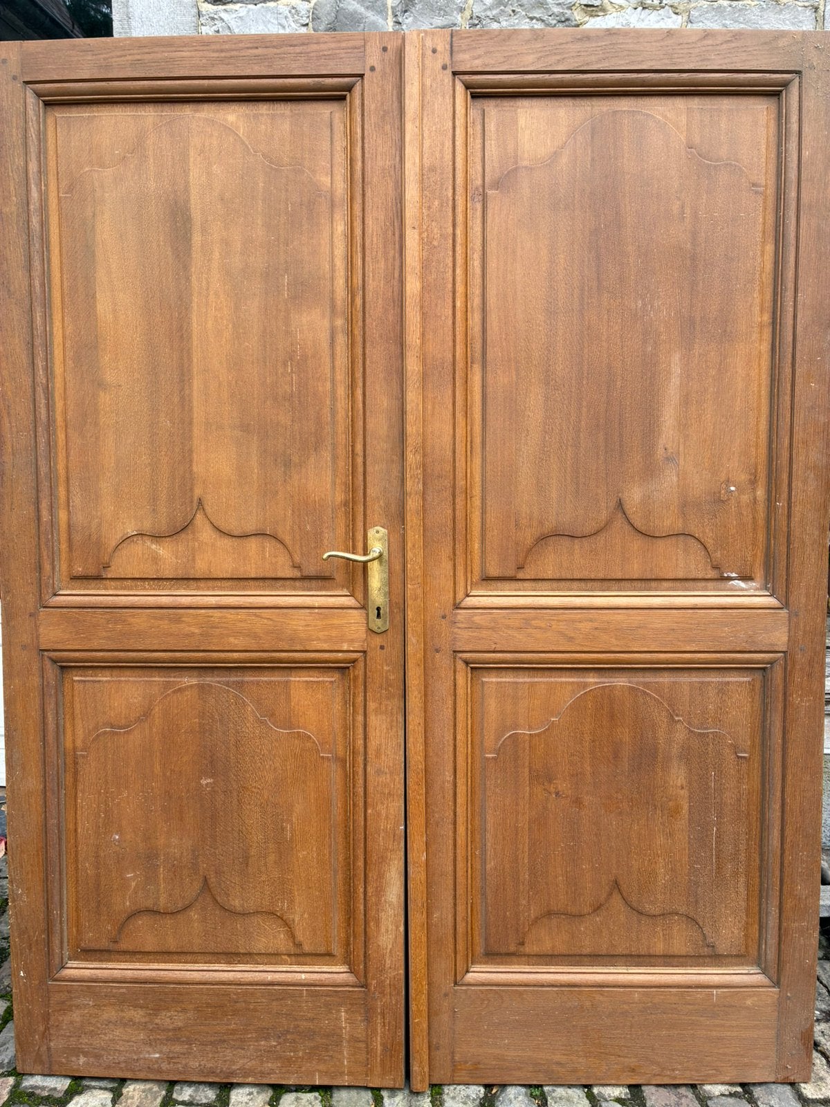 Double porte en chêne 199x69, Enlèvement, Utilisé, Autres types, Bois