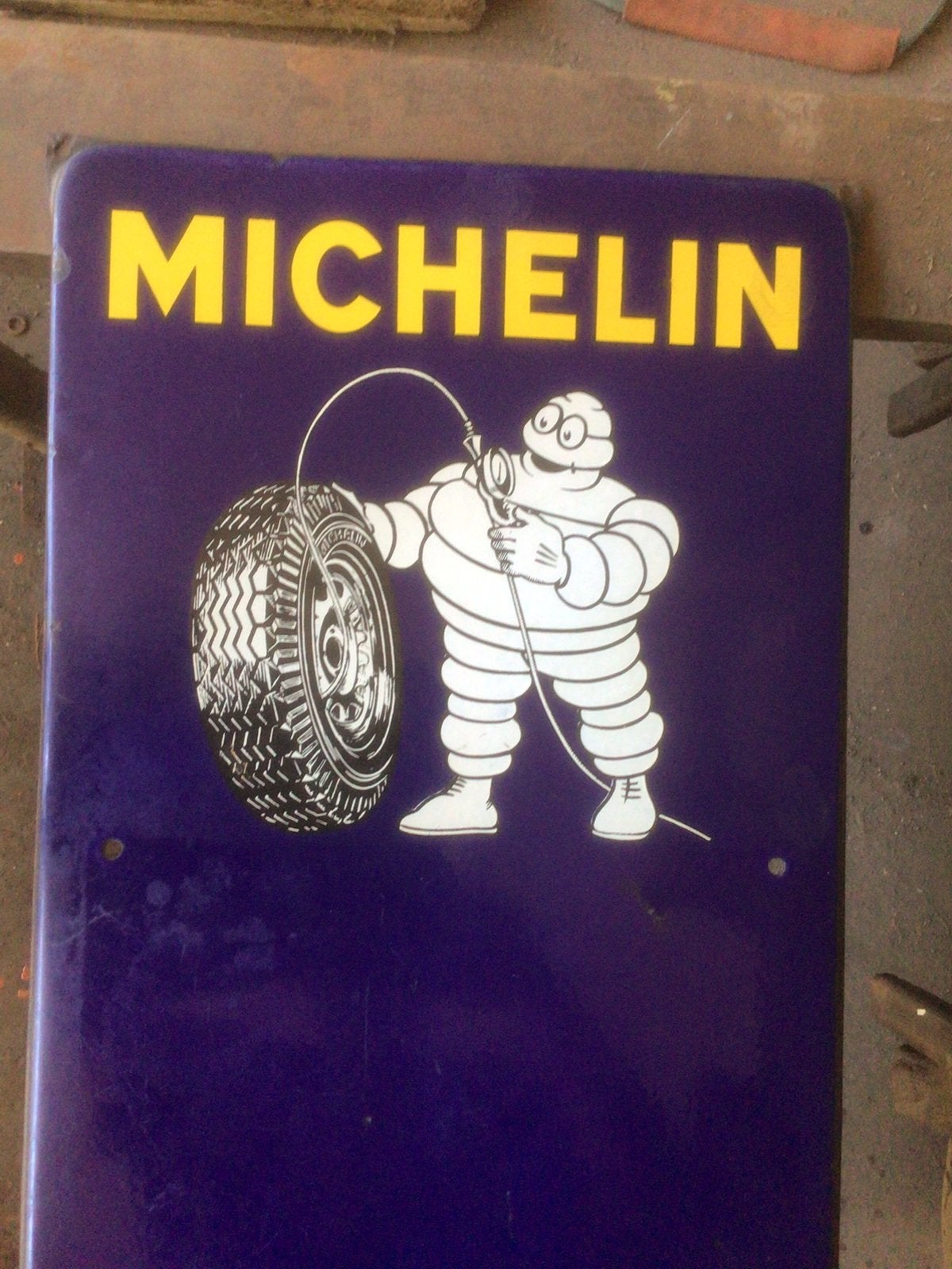 Bord, michelin, emaille, Verzamelen, Ophalen, Zo goed als nieuw