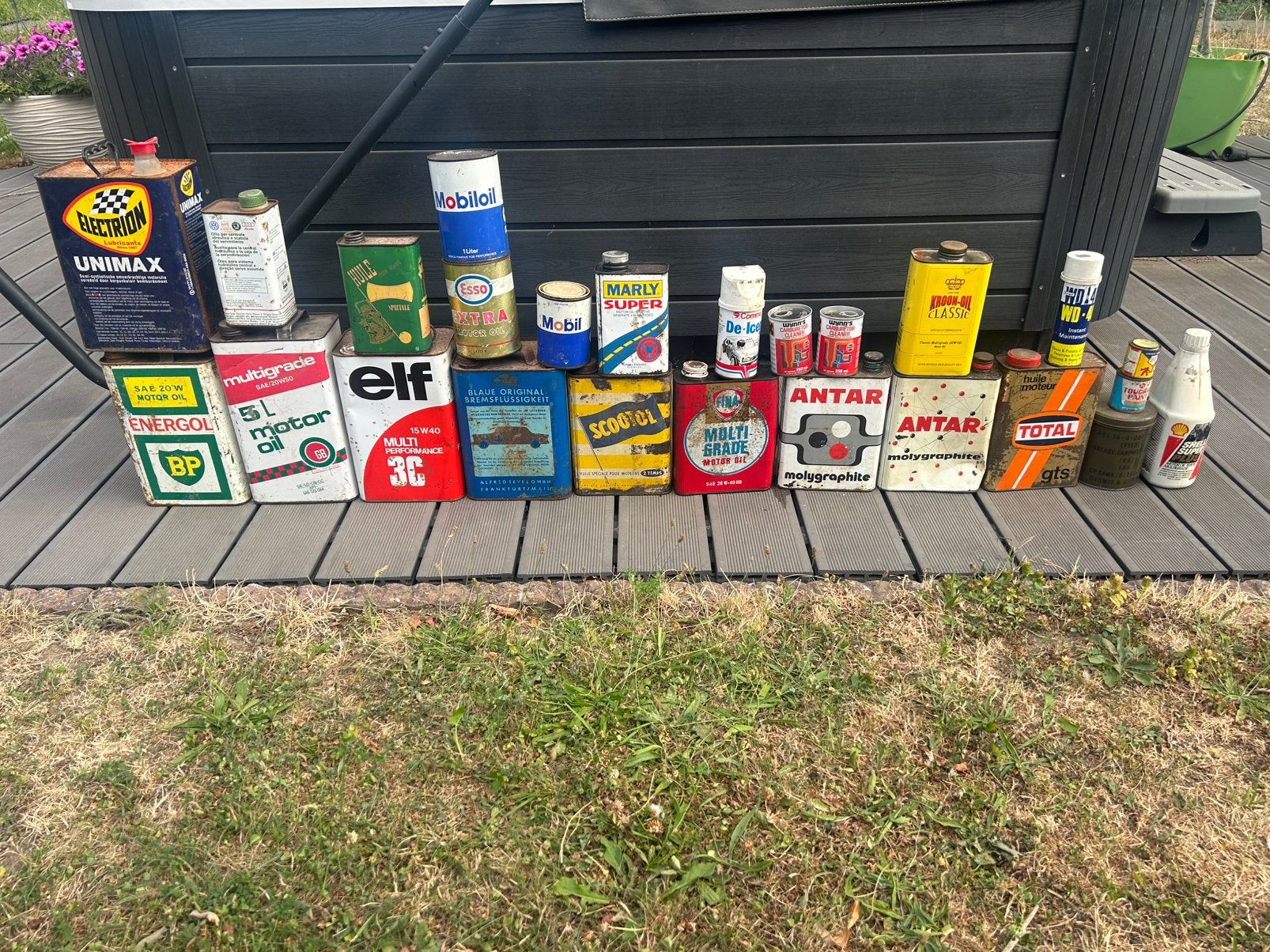 Lot de 25 bidons d’huile olieblik olie blik oil shell fina, Collections, Enlèvement ou Envoi