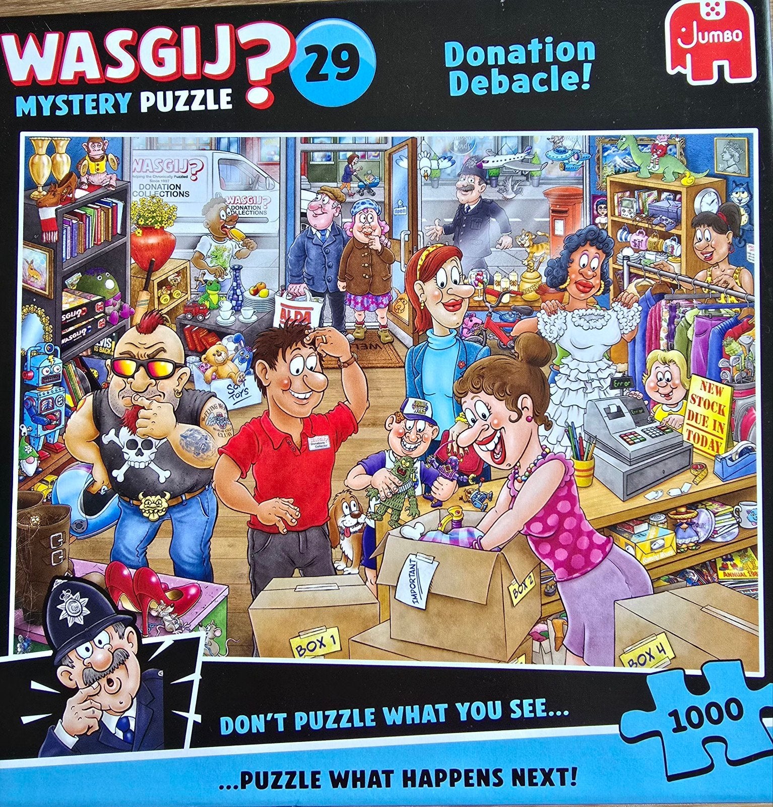 Puzzel Wasgij Mystery 29 - Donation Debacle, Ophalen, 500 t/m 1500 stukjes, Zo goed als nieuw, Legpuzzel