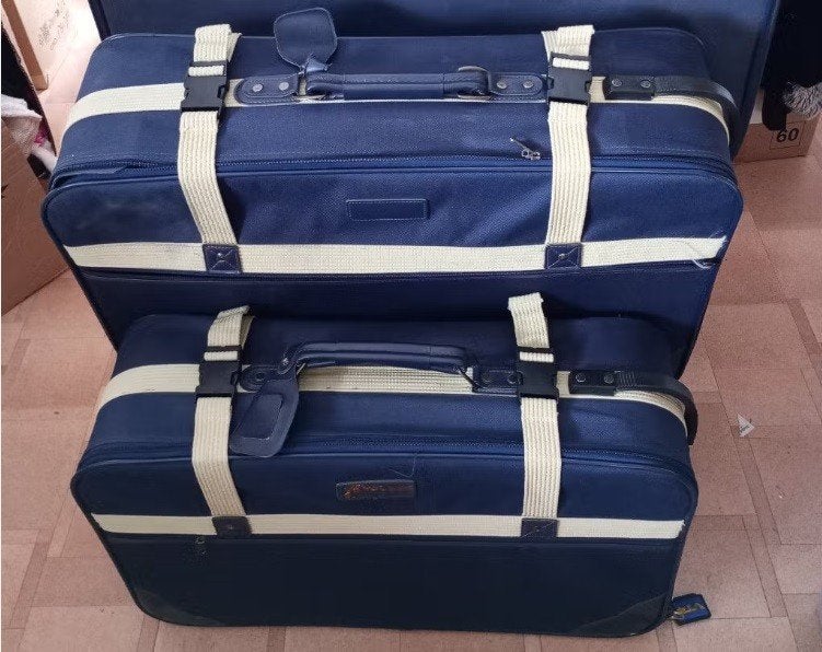2 stevige reiskoffers/valiezen en een trolley , 10€/stuk, Ophalen, Bruin, Wieltjes