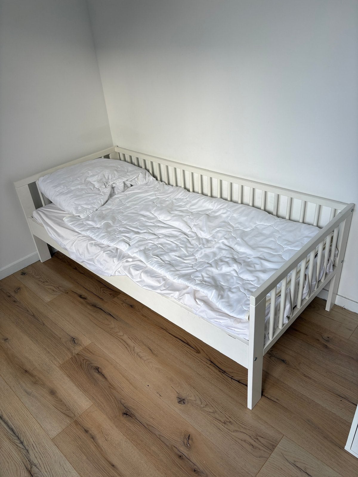 IKEA HEMNES eenpersoonsbed 90х200cm met lattenbodem – g, Huis en Inrichting, Ophalen, Zo goed als nieuw, Wit, 200 cm