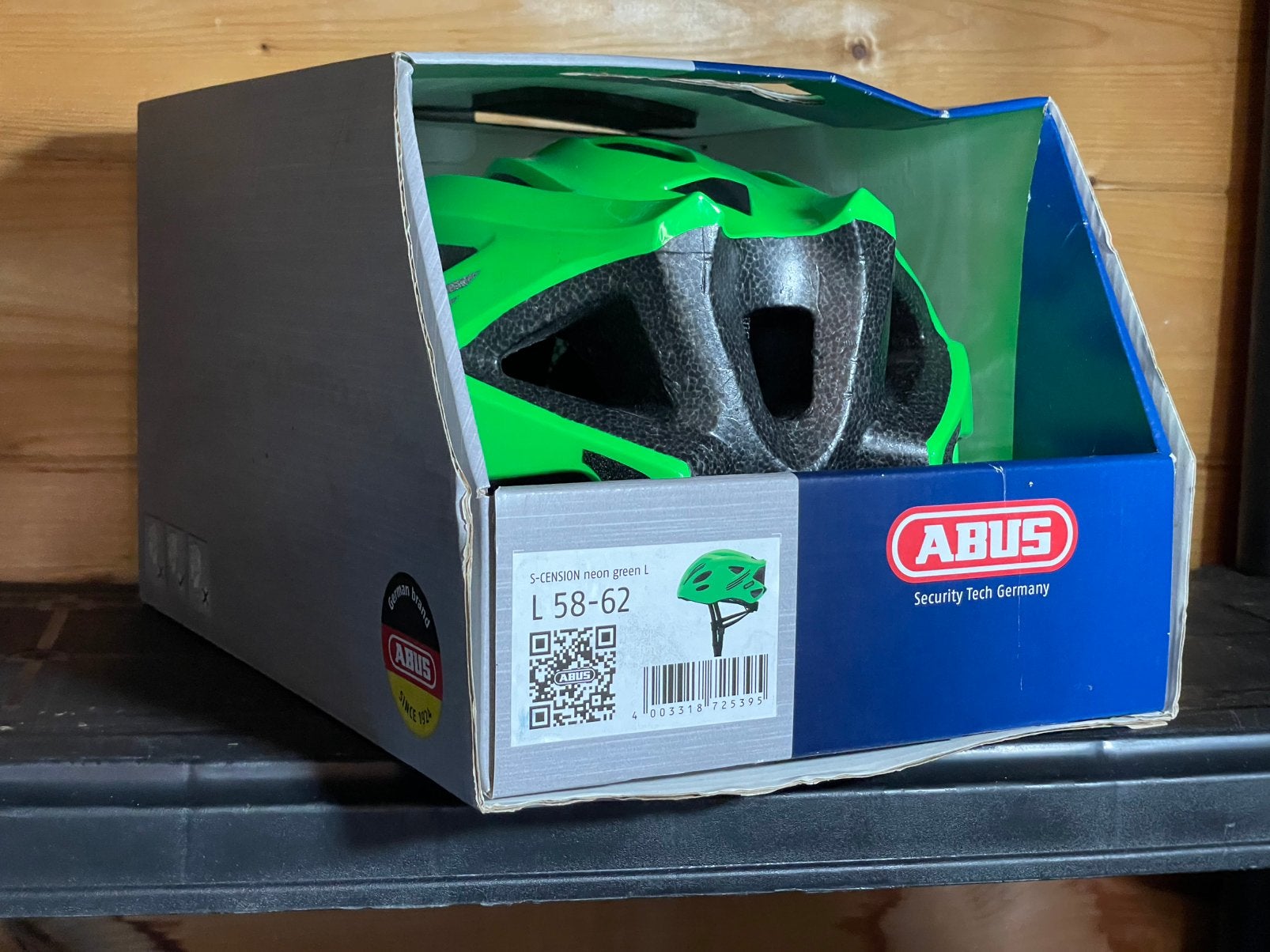 Fietshelm L fluo groen ABUS, Fietsen en Brommers, Ophalen, Nieuw, L