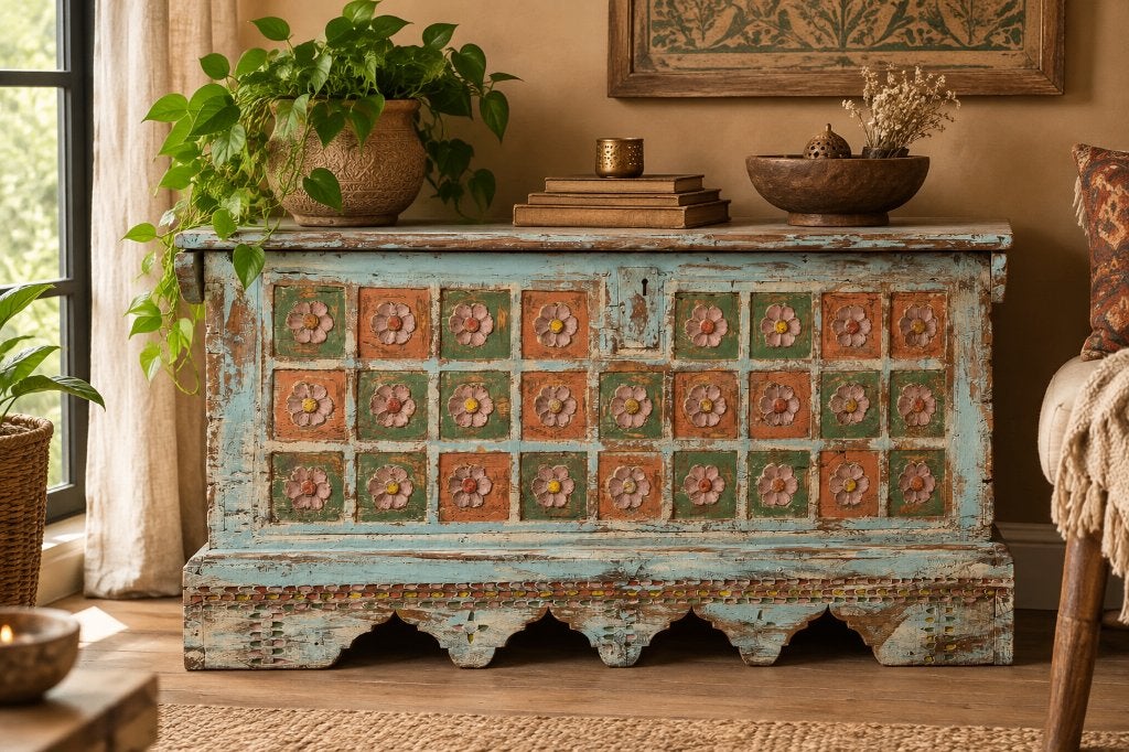 Boîte à couverture antique India Ibiza, Enlèvement ou Envoi, Utilisé, 50 à 75 cm, 50 – 75