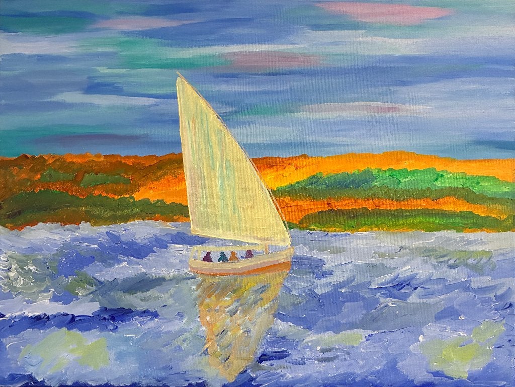 Peinture sur toile paysage cadre tableau schilderij, Peinture acrylique, Autres matériaux, Enlèvement, Paysage