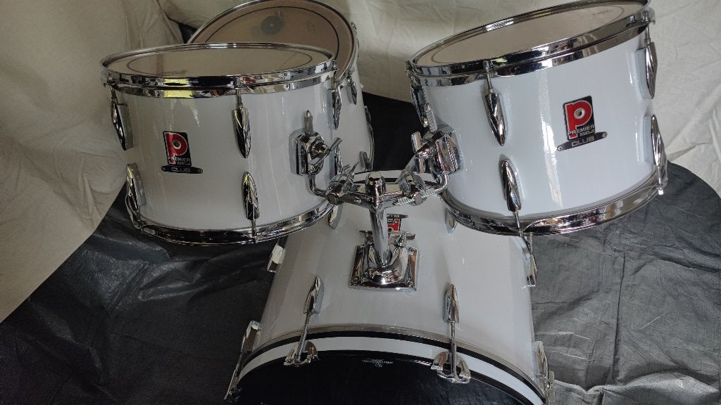 Premier Club witte shelset met snare  Made in England, Muziek en Instrumenten, Ophalen, Gebruikt, Premier