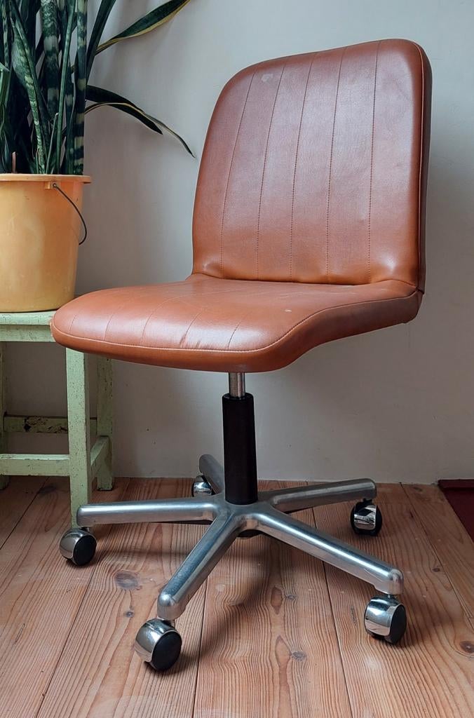 Vintage Bureaustoel Cognac, Ophalen, Bureaustoel