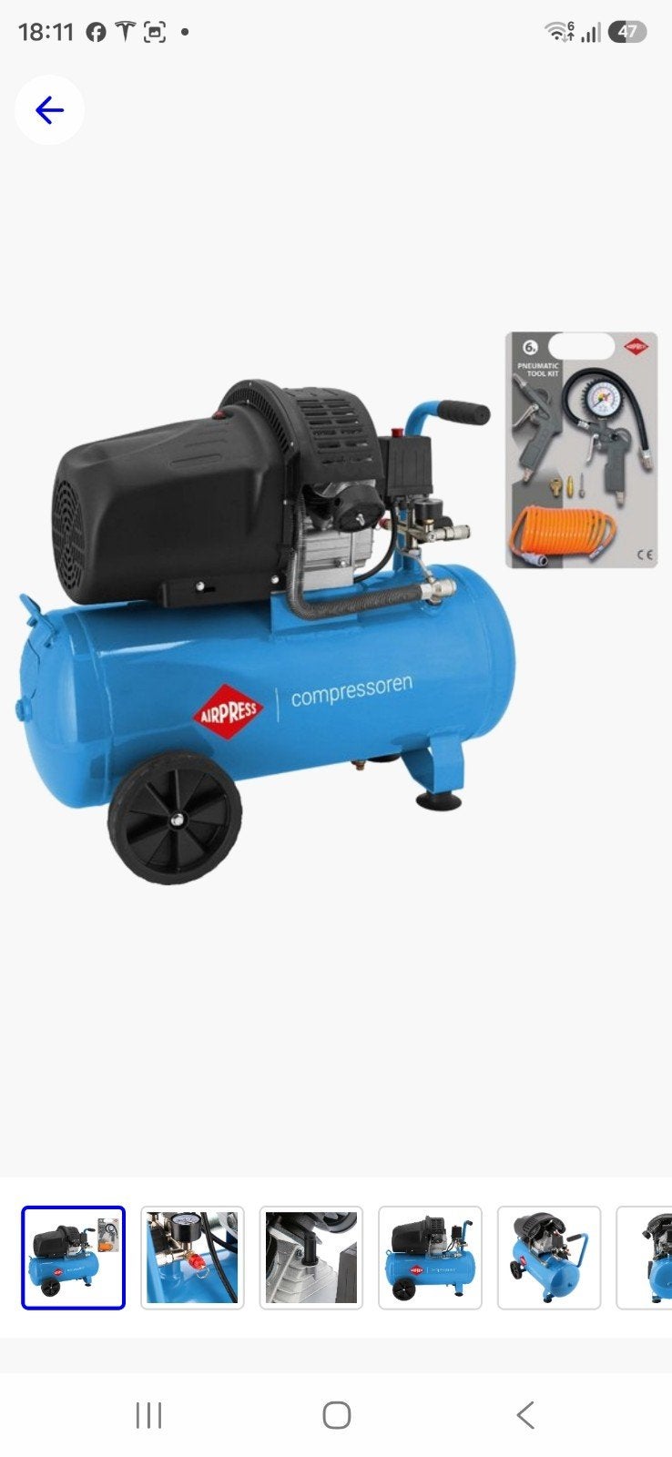 Airpress HL425-50 * 8Bar * 3PK * 280L/min, Ophalen