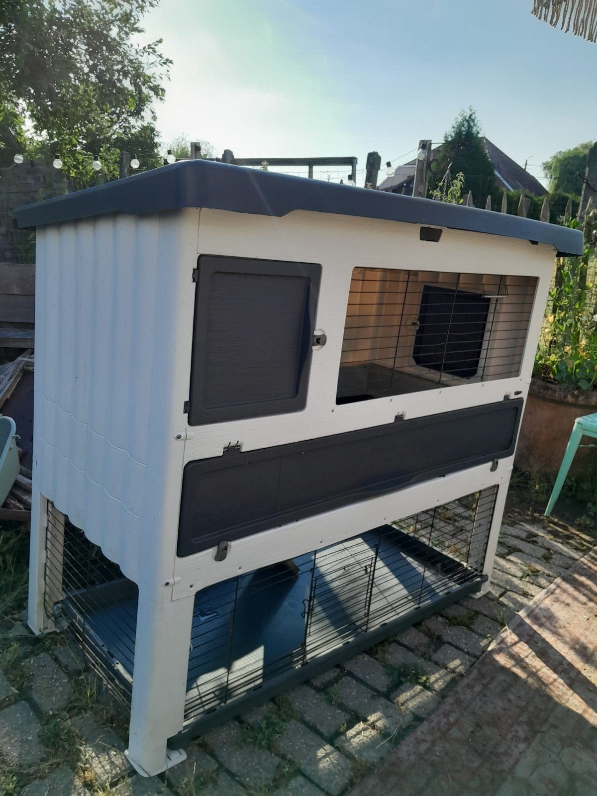 Ferplast Grand Lodge 140 Plus konijnenhok, grijs/wit, Dieren en Toebehoren, Ophalen