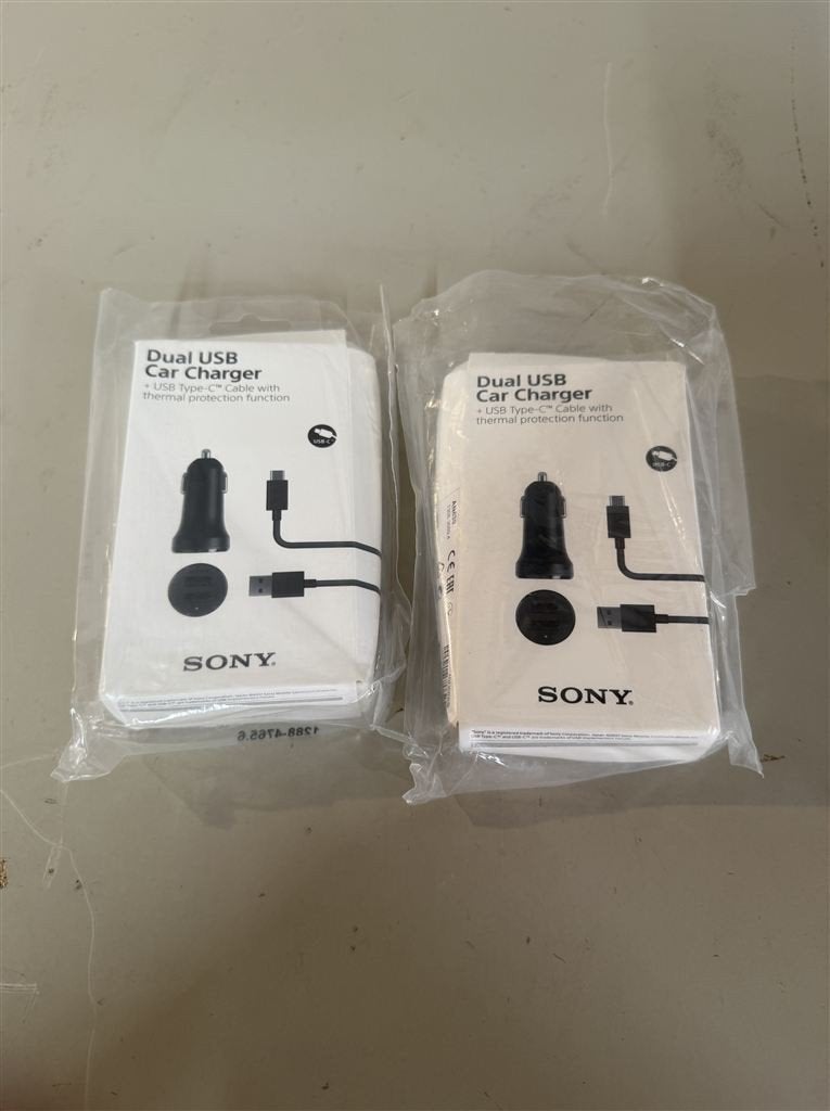 Sony AN430 Dubbele USB Autolader - 4.8A - Type-C - Voor Xper, Télécoms, Chargeurs de voiture, Enlèvement ou Envoi, Neuf
