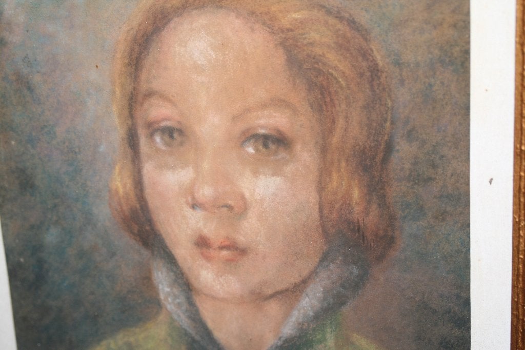 Portret - pastel op papier - ongesigneerd, Antiquités & Art, Art | Peinture | Classique, Enlèvement ou Envoi, Pastel, Portrait ou Personnes