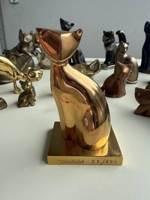 Verzameling koper katten, Antiek en Kunst, Antiek | Brons en Koper, Ophalen, Koper