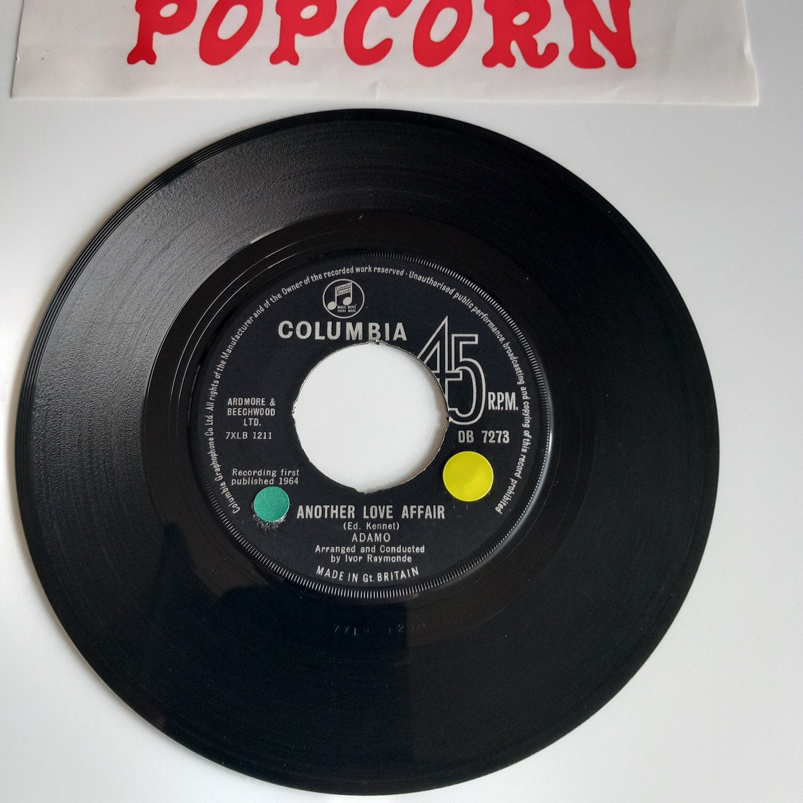 ADAMO . ANOTHER LOVE AFFAIR. 60'S RARE UK 45T, Enlèvement ou Envoi