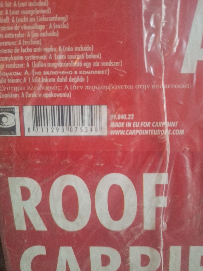 Barres de toit, Enlèvement, Neuf