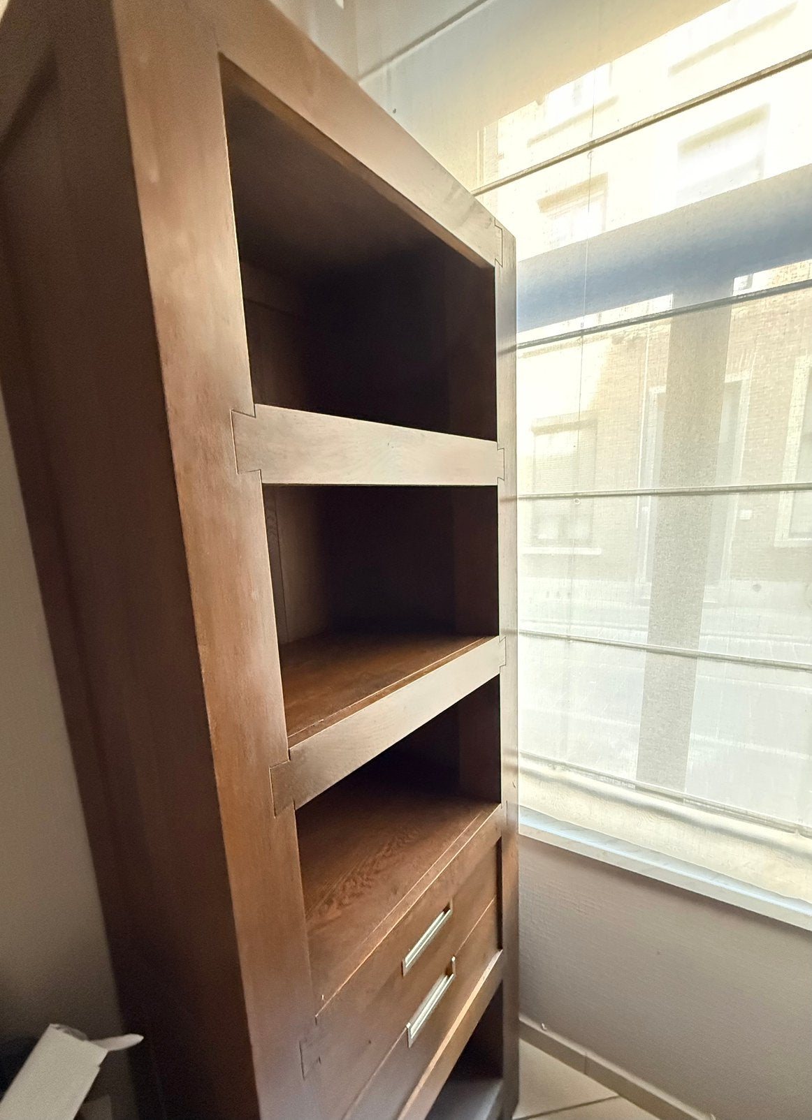 Massief eiken meubelset met 8 stoelen, Ophalen, Zo goed als nieuw, Eikenhout, Met lade(s)