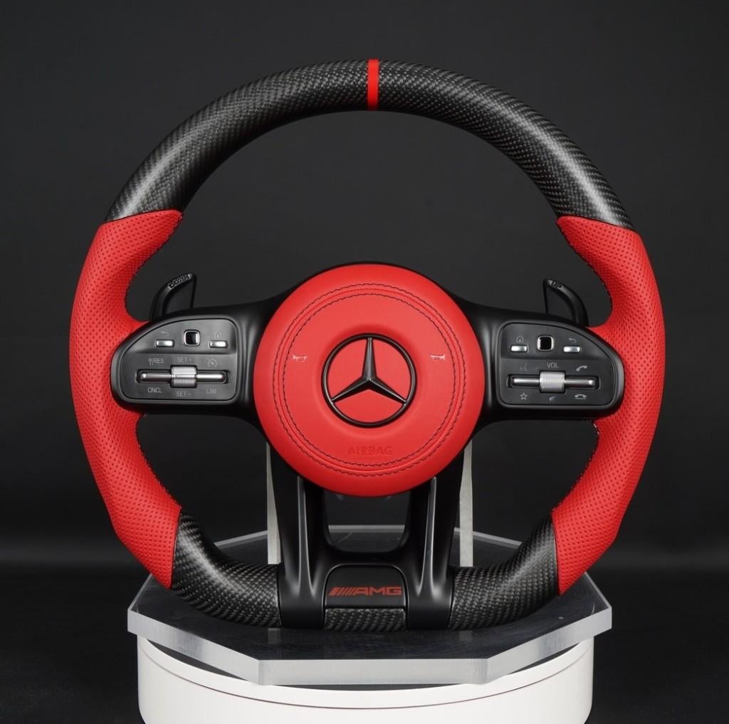 Mercedes matte carbon stuur upgrade rood AMG, Ophalen of Verzenden, Nieuw, Mercedes-Benz