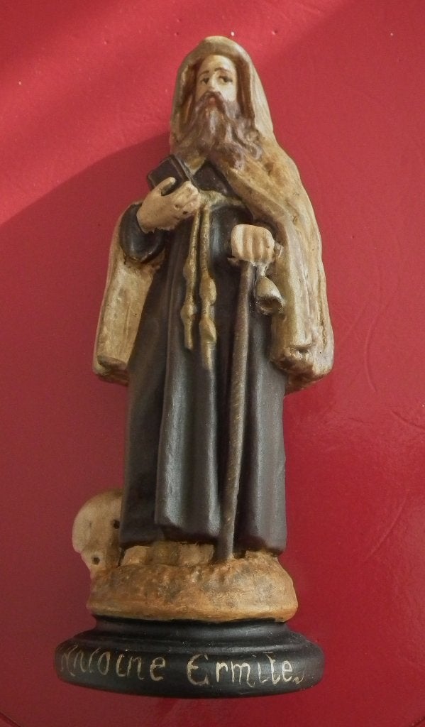 SAINT ANTOINE L ERMITE-Statue ancienne en platre, Antiquités & Art, Enlèvement ou Envoi