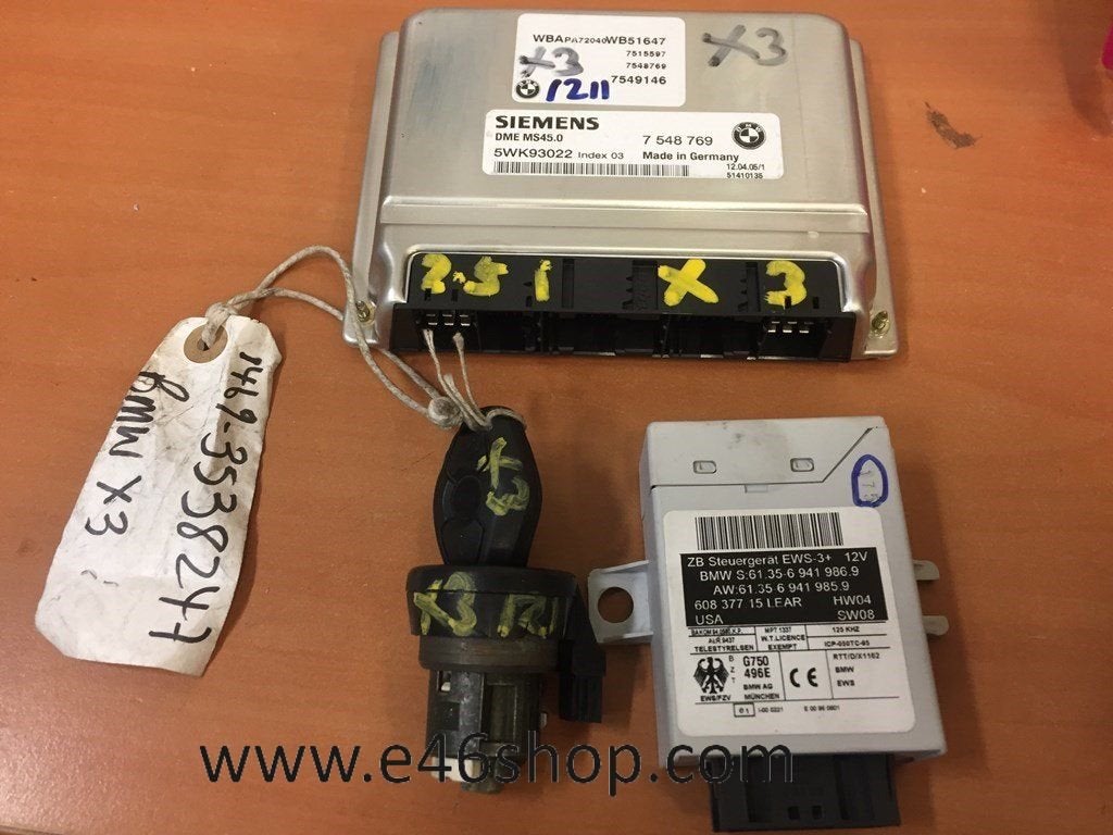 DME EWS Sleutel en Contact set BMW X3 2.5i handbak  oem 7548, Auto-onderdelen, Gebruikt, -, -, Ophalen of Verzenden