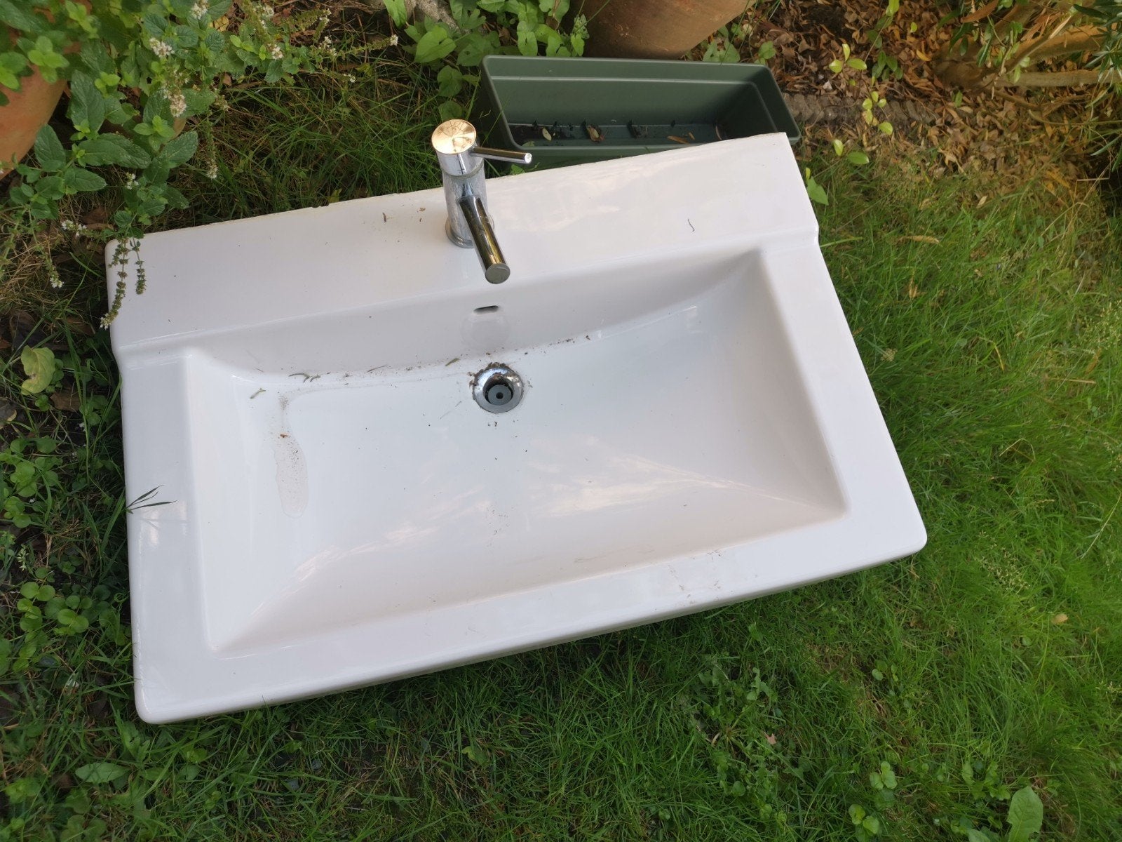 keramiek wastafel 80 cm breed - 52 cm diep, Maison & Meubles, Lavabo ou Évier, Enlèvement, Utilisé, 50 à 100 cm