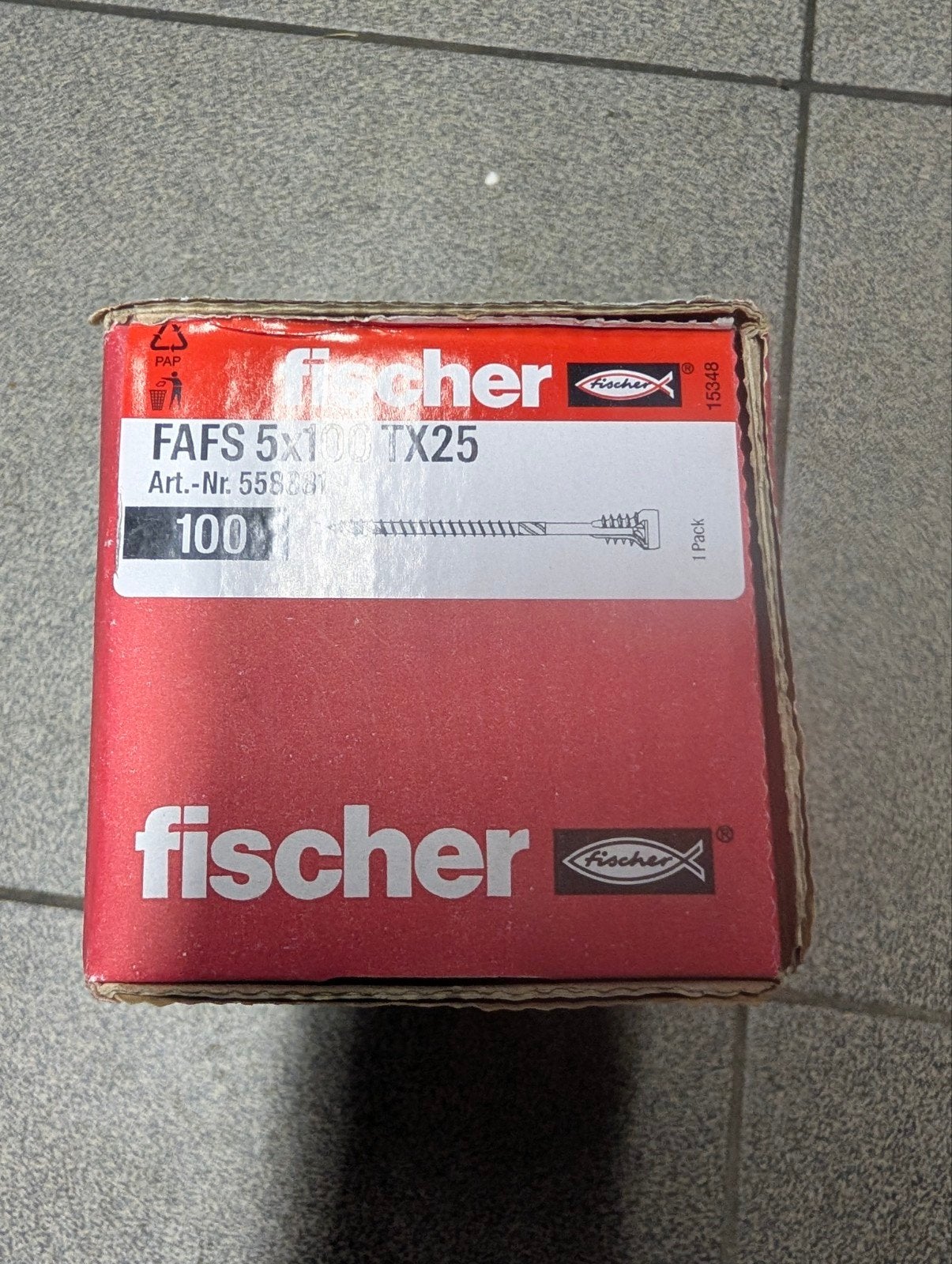 Fischer FAFS 5x100 TX25 constructieschroeven - nieuw in doos, Bricolage & Construction, Neuf, Enlèvement ou Envoi, 100 à 250 mm