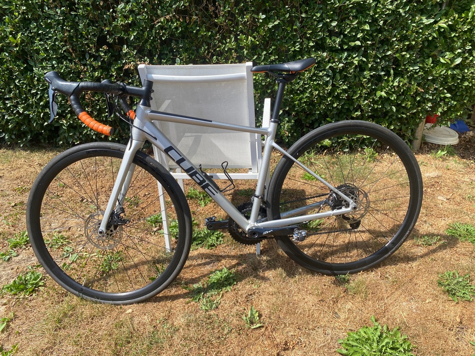 Koersfiets Cube Attain Pro Silver Orange, Fietsen en Brommers, Fietsen | Racefietsen, Ophalen, Zo goed als nieuw, 28 inch