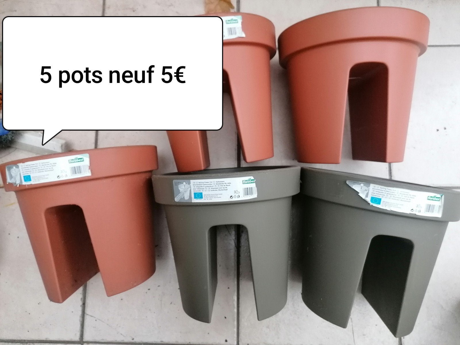 lot de pots neufs, Enlèvement