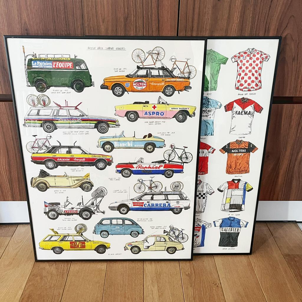 Cyclisme - affiches - encadrées, Rectangulaire vertical, Avec cadre, A1 jusqu'à A3, Comme neuf