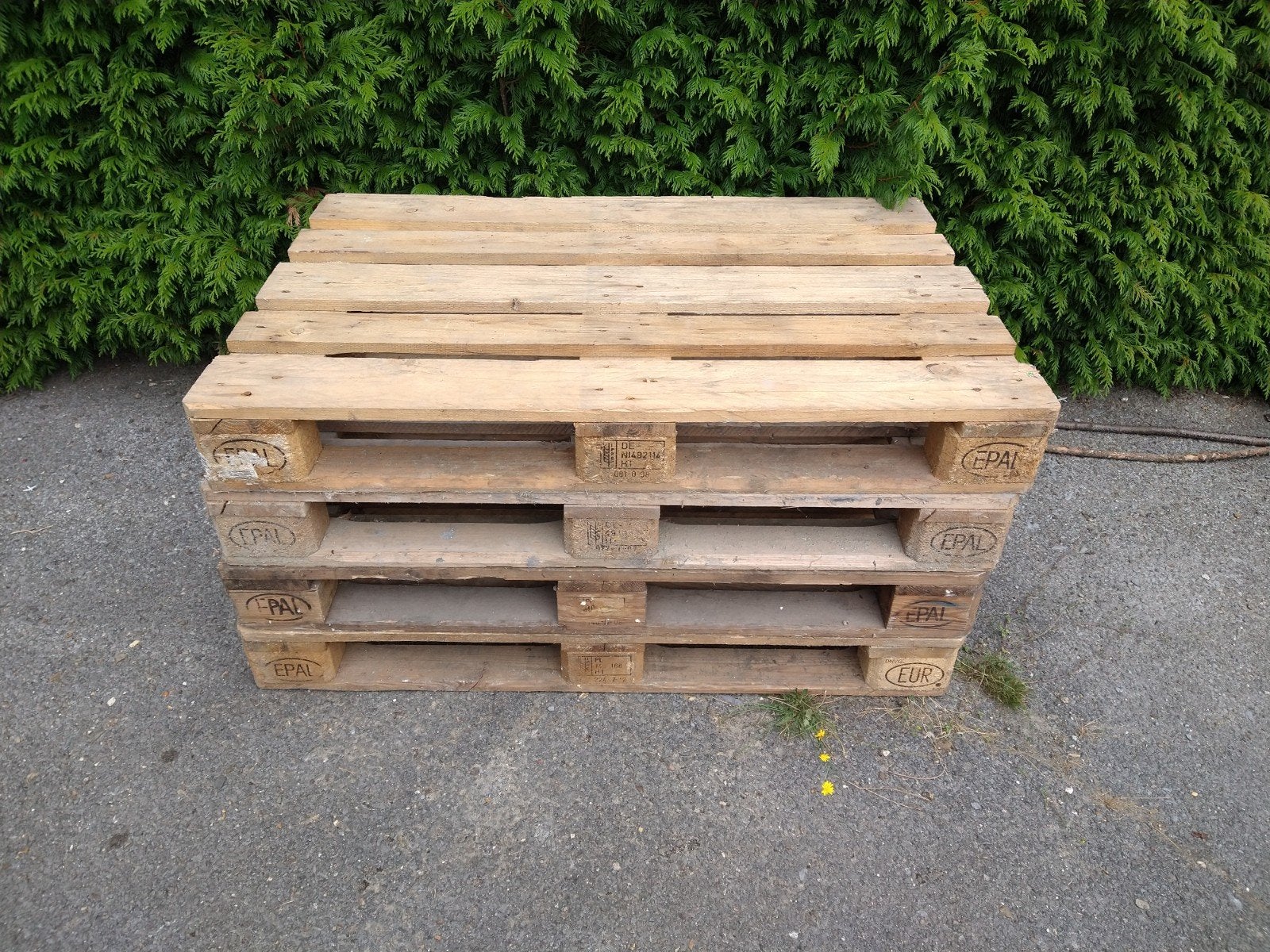 4 EPAL Europalletten / EUR-palletten, Doe-het-zelf en Bouw, Ophalen, Gebruikt, Pallet, Minder dan 200 cm