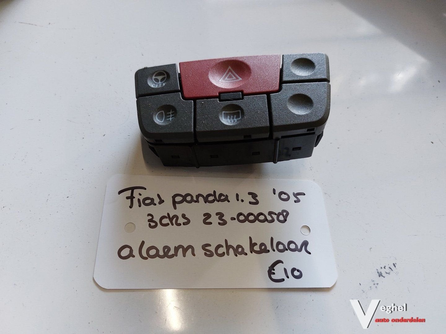 Fiat Panda 5drs 1.3B alarmlichtschakelaar '05, -, Utilisé, -, -