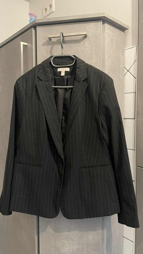 BLAZER veste ligné H&M L/XL, H&M, Gris, Enlèvement ou Envoi, Porté
