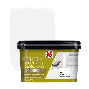 V33 Renovatieverf Vloer Trap wit 2 liter ongeopend, Ophalen, 5 tot 10 liter, Wit, Nieuw