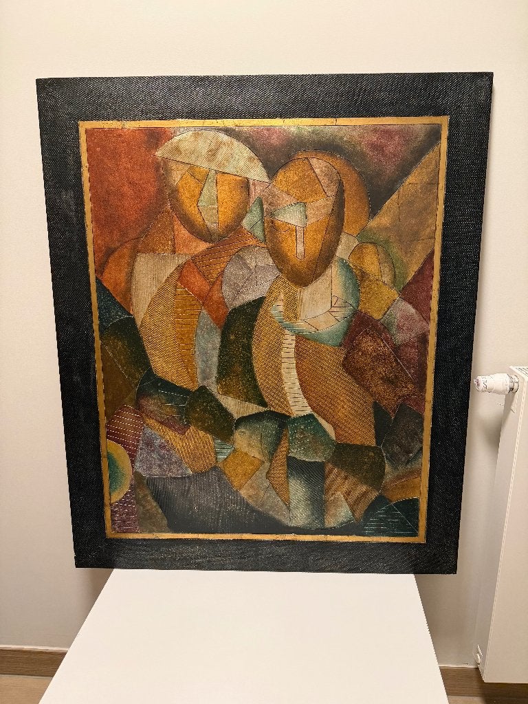 Belle composition colorée sur bois, Antiquités & Art, Enlèvement