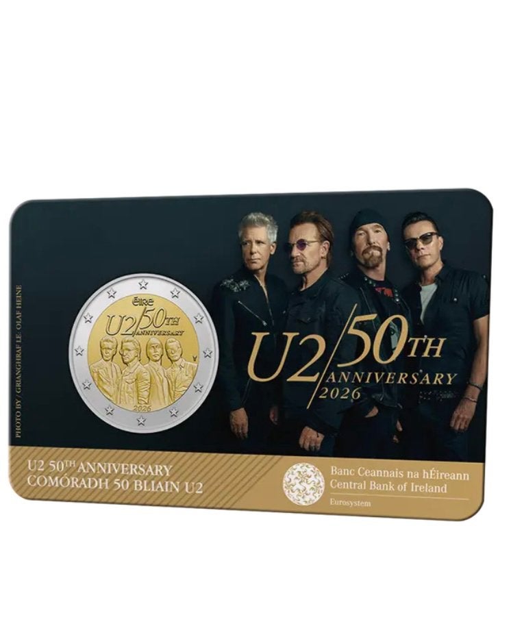 2 euro Ierland 2026 - 50 jaar U2 (coincard), Ophalen of Verzenden, Ierland, 2 euro