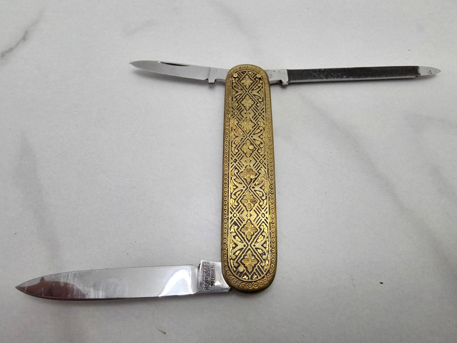 Couteau de poche Vintage Robert Klaas Solingen – Guilloché D, Enlèvement ou Envoi