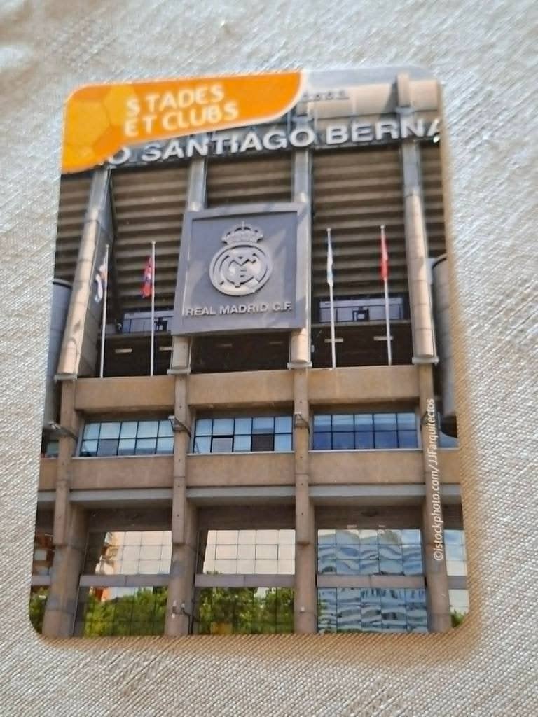 Voetbalkaart : Santiago Bernabéu / Real Madrid, Verzamelen, Ophalen of Verzenden, Zo goed als nieuw, Poster, Plaatje of Sticker
