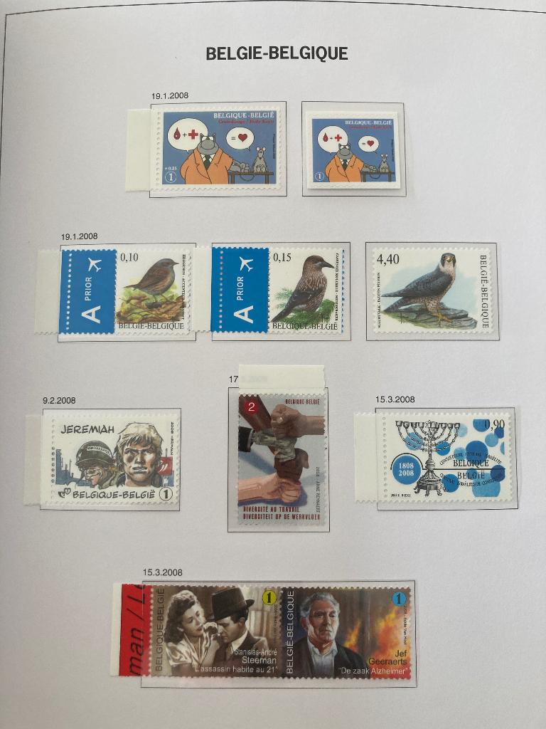 BelgIe jaargang 2008, Sans timbre, Neuf, Enlèvement ou Envoi, Non oblitéré
