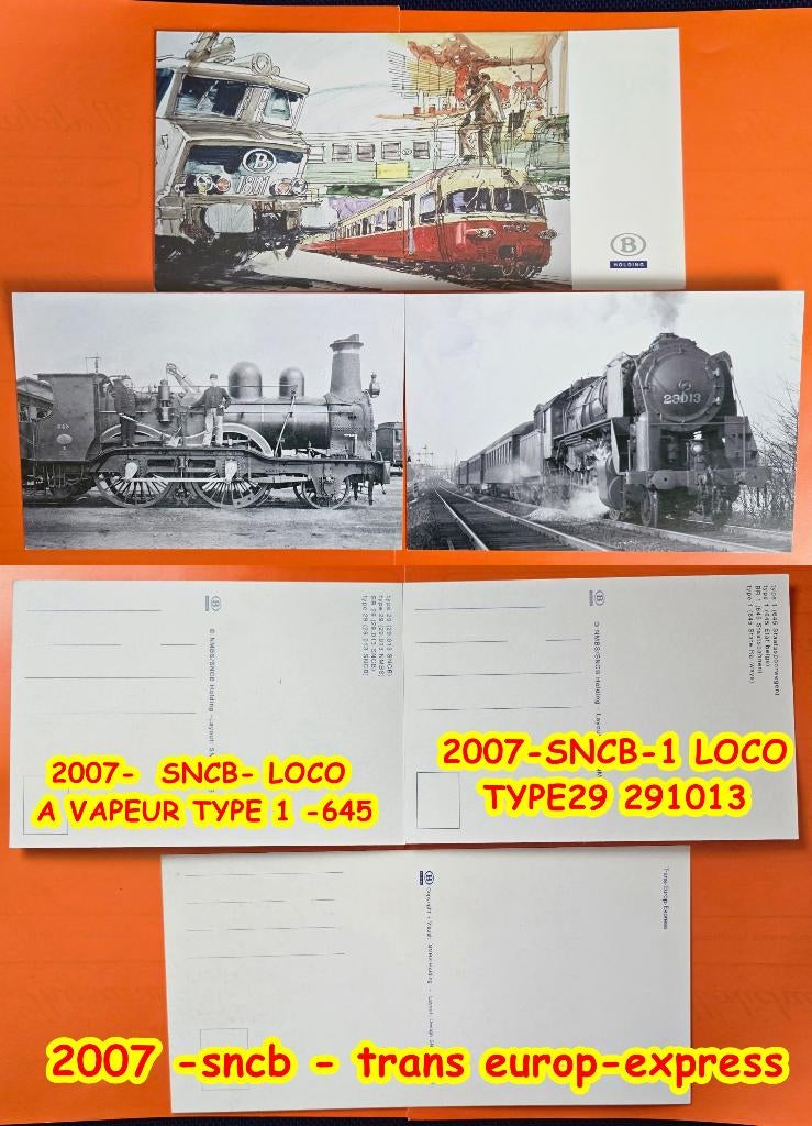 2007 - 3 ansichtkaarten van de NMBS, Verzamelen, Verzenden
