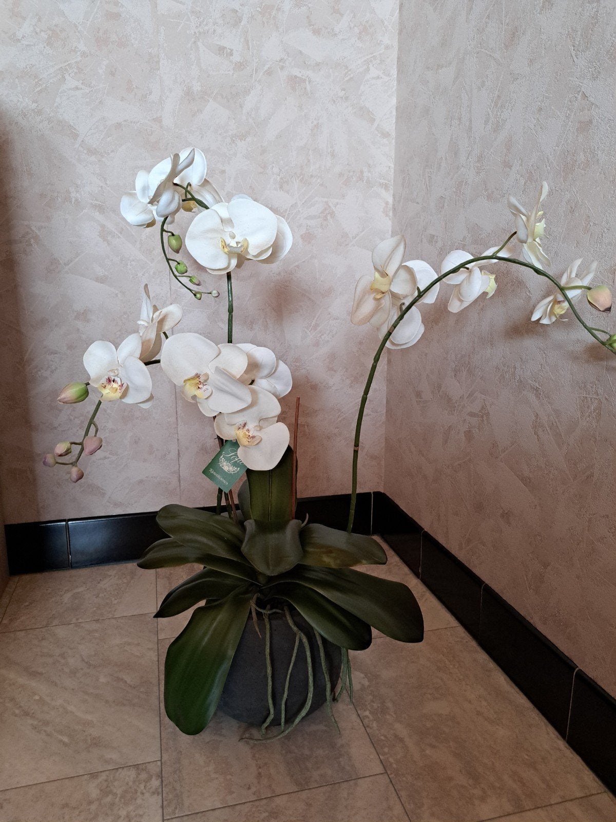kunst orchidee, Soie, Fait main, Vert, Arrangement floral