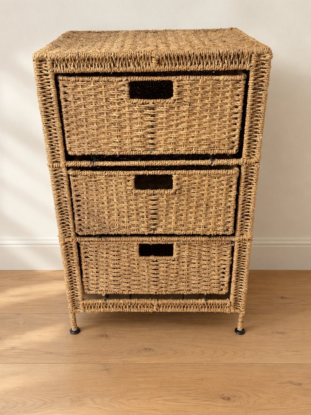 Rotan ladekastje met 3 schuiven en stalen frame – €30, Ophalen, Zo goed als nieuw