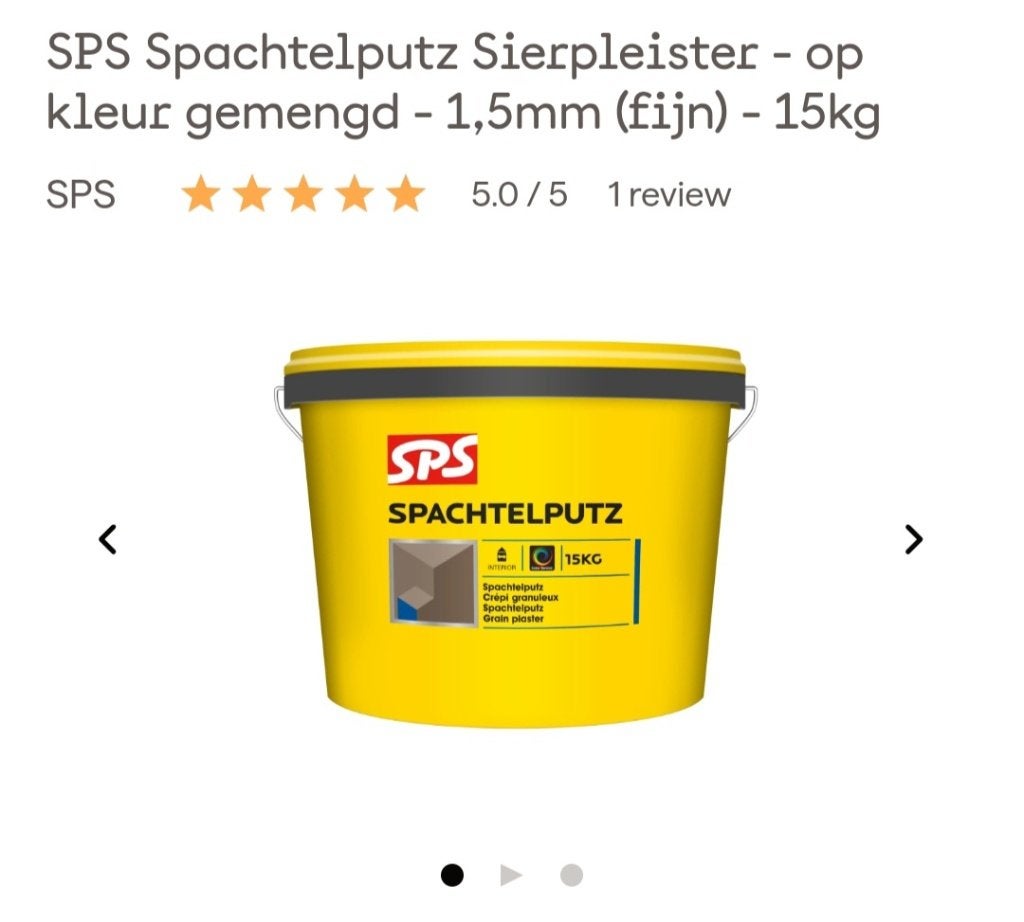 SPS Spachtelputz Sierpleister, Doe-het-zelf en Bouw, 10 tot 15 liter, Ophalen, Nieuw, Wit
