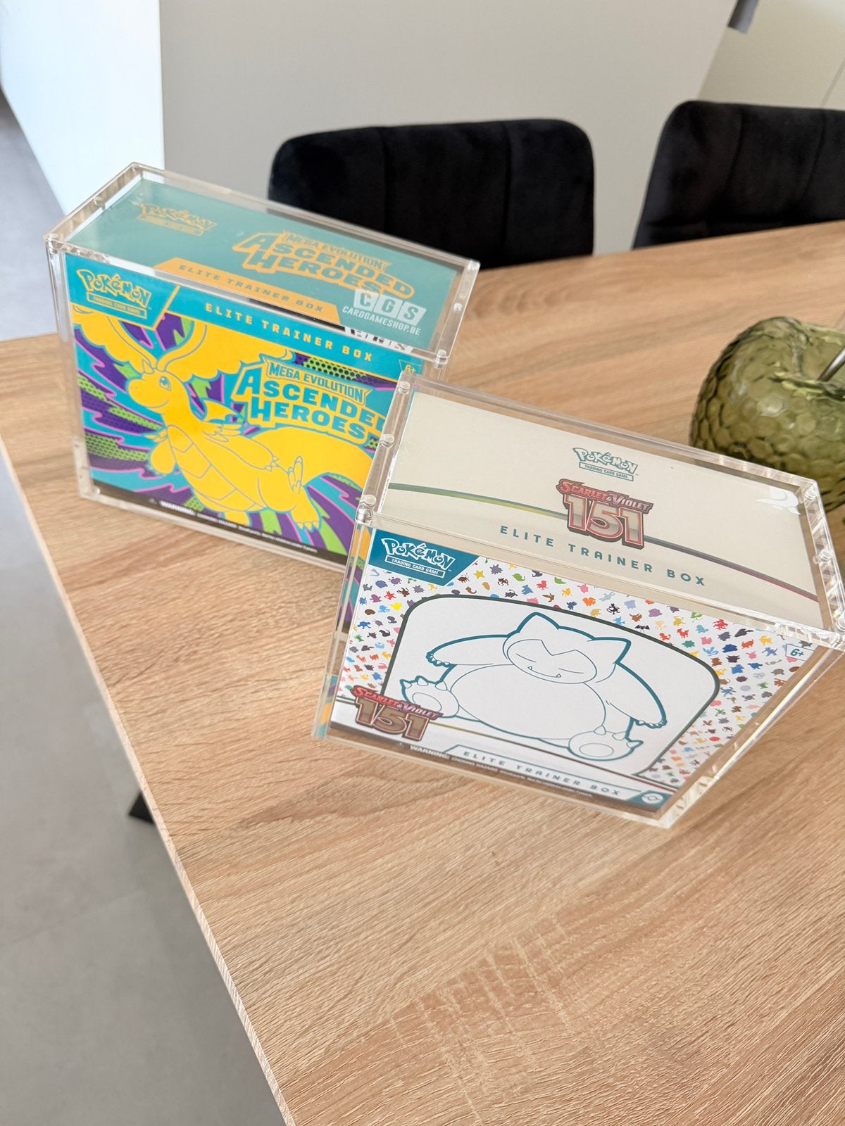 Pokemon 151 & Acended Heros etb + 2x Acryl Box, Ophalen of Verzenden, Zo goed als nieuw